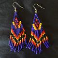 Urban Outfitters Jewelry | 2 For $12 Multicolored Dangly Beaded Earrings | Color: Blue/Orange | Size: Os