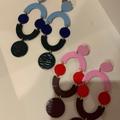 J. Crew Jewelry | J. Crew Mod Dangle Earring Duo | Color: Blue/Pink | Size: Os