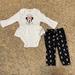 Disney Matching Sets | Like New Disney Minnie Mouse Matching Dressy Top And Leggings For Baby Girl 3m! | Color: Black/White | Size: 3mb