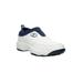 Wide Width Women's Wash & Wear Slip On Ii Flat by Propet in White Navy (Size 8 W)