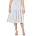 Plus Size Women's Tiered Midi Skirt by Catherines in White (Size 5XWP)