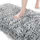 Yimobra Original Chenille Bath Rug Mat, Large Size 112 x 61 cm, Soft Shaggy, Premium Non-Slip Bath Mat, Super Absorbent, Machine Washable Dry, Luxury Plush Mats for Bathroom, Light Gray