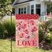 Northlight Seasonal Love Rose Bouquet Outdoor Garden Flag 12.5" x 18" in Pink/Red, Size 18.0 H x 12.5 W in | Wayfair NORTHLIGHT FG93552