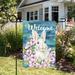 Northlight Seasonal Welcome Bunny Floral Spring Outdoor Garden Flag 12.5" x 18" in Blue | 18 H x 12.5 W in | Wayfair NORTHLIGHT FG93549