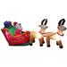 Northlight Seasonal 8' Inflatable Santa's Sleigh & Reindeer Outdoor Christmas Decoration, Polyester in Red | 46 H x 118 W x 16 D in | Wayfair