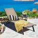 Arlmont & Co. Ermalea 76" Long Reclining Single Chaise Metal in Brown | 42 H x 23 W x 76 D in | Outdoor Furniture | Wayfair