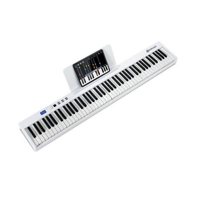 Costway 88-Key Foldable Digital Piano with MIDI and Wireless BT-White