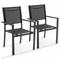 Lot de 2 fauteuils de jardin en aluminium et textilène gris anthracite