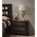 Global Pronex Wood Nightstand with 2 Drawers in Espresso
