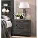 Global Pronex Wood Nightstand with 2 Drawers in Grey Oak