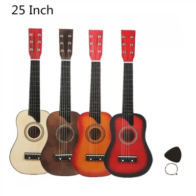 Guitare acoustique JE6 en tilleul avec cordes médiatées instrument de musique pour enfants jouet