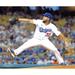 Clayton Kershaw Los Angeles Dodgers Unsigned Pitching vs. Brewers Photograph