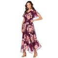 Plus Size Women's Floral Sequin Dress by Roaman's in Dark Berry Sequin Floral (Size 34 W)