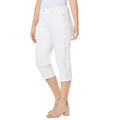 Plus Size Women's Sparkle Trim Jean Capri by Catherines in White (Size 34 W)