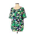 Gap Short Sleeve Blouse: Green Floral Tops - Women's Size Small