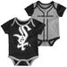 Infant Black/Heathered Gray Chicago White Sox Double 2-Pack Bodysuit Set