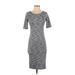 Lularoe Casual Dress - Midi: Gray Marled Dresses - Women's Size 2X-Small