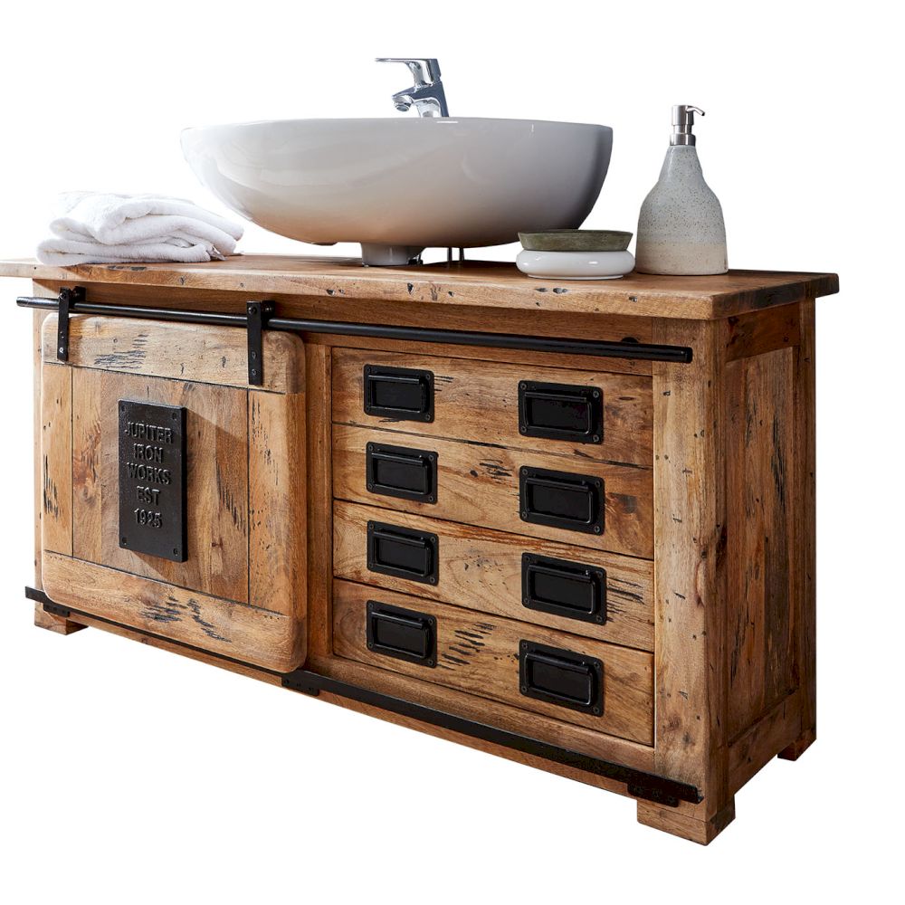 3S Frankenmöbel »Cosma« Massivholz Badezimmer-Unterschrank II BA-0480 / 120x60x40 cm