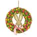 16" Floral Wreath with Bunny Head Center by National Tree Company