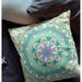 16" Turquoise Olive Jewel Indoor Outdoor Zippered Throw Pillow