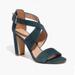Madewell Shoes | Madewell Suede Crisscross Heels Sandals Green | Color: Green | Size: 7