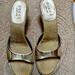 Gucci Shoes | Gorgeous Gucci Sandals Heels In Gold Size7 | Color: Gold | Size: 7