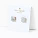 Kate Spade Jewelry | Kate Spade Mini Small Square Stud Earrings Opal Glitter Nwt | Color: Gold/White | Size: Os