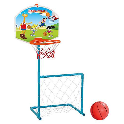 Kinderbasketballkorb und Fußballset Basketballkörbe blau