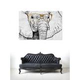 Ivy Bronx Elephant & Gold Glasses Animals - Wrapped Canvas Graphic Art Print Canvas in Green/White | 25 H x 15 W x 1.5 D in | Wayfair