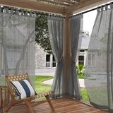 No. 918 Millennial Amina Open Weave Indoor/Outdoor Sheer Tab Top Curtain Panel Polyester in Gray | 108 H x 50 W in | Wayfair WF-2GDT280