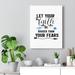 Trinx Faith Be Bigger Than Your Fears Christian Wall Art Bible Verse Print Ready to Hang Canvas in Black/White | 16 H x 12 W in | Wayfair