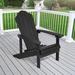 Rosecliff Heights Swipe Adirondack Chair Plastic/Resin in Black | 36.6 H x 29.1 W x 33.9 D in | Wayfair 8A41670D18EB4EE6B653AFC783DFB01B