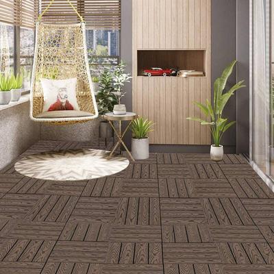 WOLTU WPC Terrassenfliesen Holzoptik Terrassendielen Fliese in Bodenbelag mit klicksystem, für Image