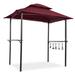 Outdoor Grill Gazebo 8 x 5 Ft, Shelter Tent, Double Tier Soft Top Canopy and Steel Frame with hook and Bar Counters