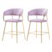 Best Master Furniture 24 Inch Gold Upholstered Bar Chairs (Set of 2)