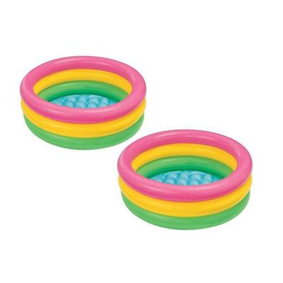 Intex 2.8ft x 10in Sunset Glow Inflatable Colorful Baby Swimming Pool (2 pack) - 1.3