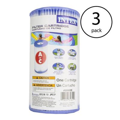 Intex Swimming Pool Easy Set Type A Replacement Filter Pump Cartridge (3 Pack) - 1