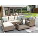 Patio Furniture Sets Wicker Ratten Sectional Sofa with Seat Cushions