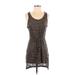 H&M Casual Dress: Green Marled Dresses - Women's Size X-Small