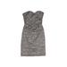 H&M Casual Dress: Gray Polka Dots Dresses - Women's Size 2