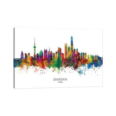 East Urban Home Shanghai China Skyline by Michael Tompsett - Wrapped Canvas Graphic Art Canvas | 12 H x 18 W x 1.5 D in | Wayfair