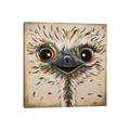 East Urban Home Ostrich Art, 'Salvador' the Ostrich by Hippie Hound Studios - Wrapped Canvas Painting Canvas | 12 H x 12 W x 0.75 D in | Wayfair