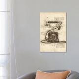 East Urban Home Old Telephone by Cornel Vlad - Wrapped Canvas Graphic Art Canvas in Black/Brown/White | 26 H x 18 W x 1.5 D in | Wayfair