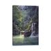 East Urban Home Rim Lit Falls by Michael Humphries - Wrapped Canvas Painting Canvas in Green | 12 H x 8 W x 0.75 D in | Wayfair