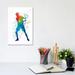 East Urban Home Man Tennis Player in Watercolor II by Paul Rommer - Wrapped Canvas Painting Canvas | 12 H x 8 W x 0.75 D in | Wayfair