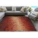 Red 96 x 60 x 0.25 in Area Rug - East Urban Home Latoyna Manne Visions V Arch Tile Indoor/Outdoor Rug Polyester | 96 H x 60 W x 0.25 D in | Wayfair