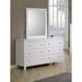 Harriet Bee Volin 6 Drawer Double Dresser w/ Mirror Wood/Solid Wood in Brown/White | 65.75 H x 52 W x 17.5 D in | Wayfair