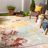 Miaray 8'2" x 11'6" Modern Burnt Orange/Charcoal/Ice Blue/Ivory/Yellow Area Rug - Hauteloom