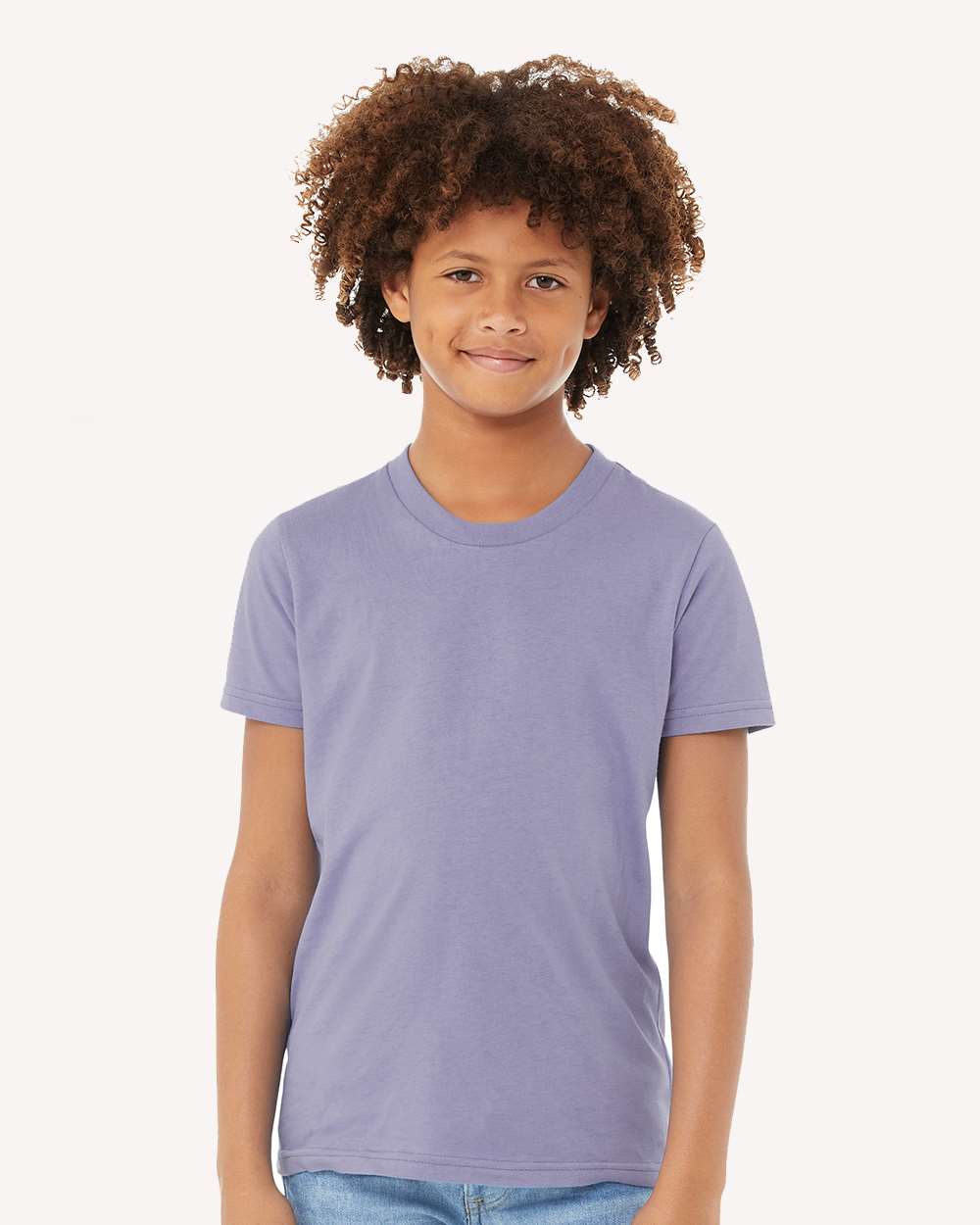 Bella + Canvas 3001Y Youth Jersey Top in Dark Lavender size Medium | Cotton 3001YCVC, 3001YCV, BC3001YCVC, B3001Y, BC3001Y