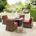 Crosley Bradenton 5Pc Outdoor Wicker Conversation Set W/Fire Table